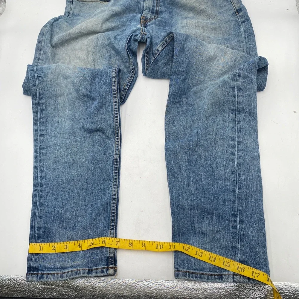 Levi's 511 Slim Fit Jeans Mens 34x32 Light Wash Blue Distressed Denim Casual SEO